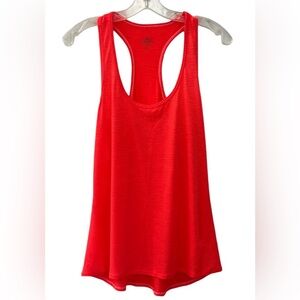 Athleta Bright Coral Striped Chi Tank Size Medium